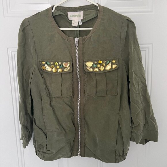 HM Army Green Gemstone Light Jacket - Picture 1 of 3